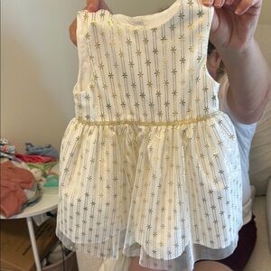 White and Gold Sleeveless Dress